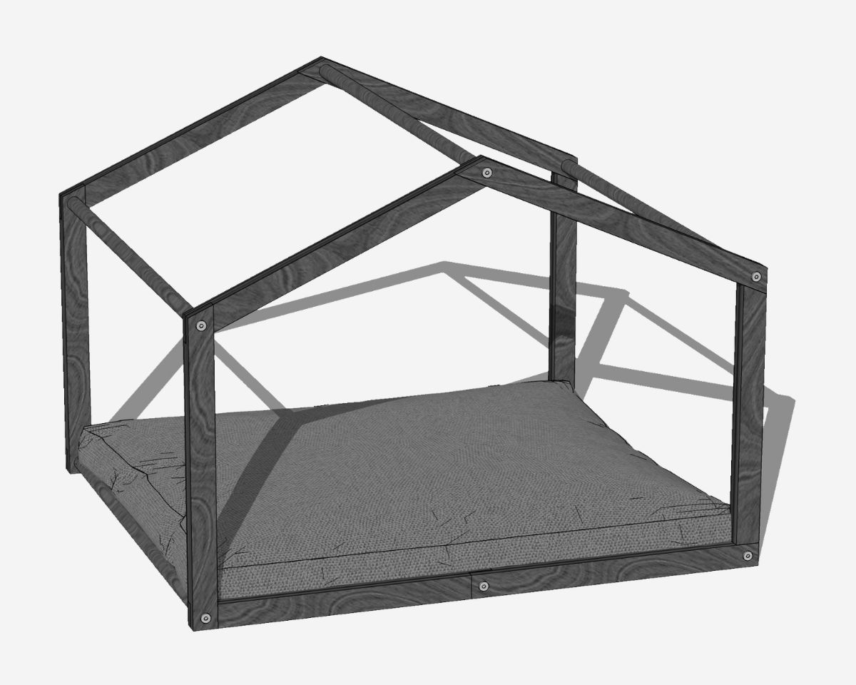 Cuccia tenda nero e grafite